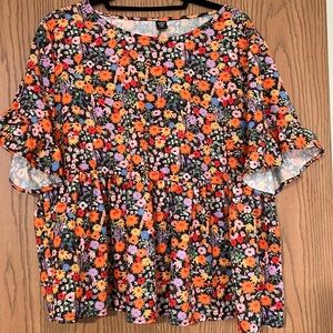 SHEIN floral babydoll top